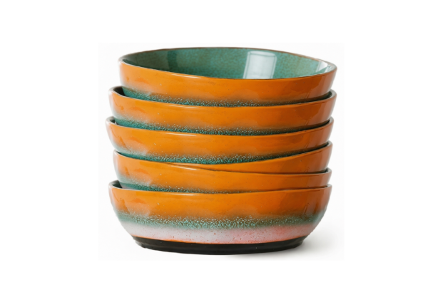 HKliving 70s Ceramics Pasta Bowls — Set of 6