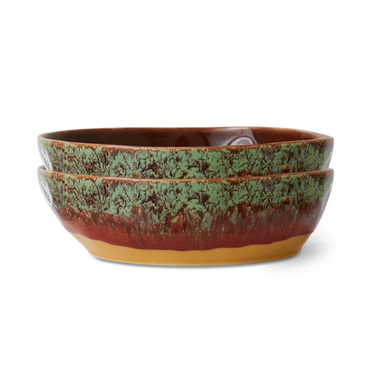 HKliving 70s Ceramics Pasta Bowls — Set of 2